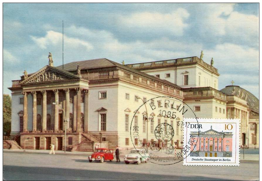 Germany-ddr, Maxicard, Maximum, Berlin Opera, Theater, Staatsoper 19.2.1969 Architecture - Maximumkarten (MC)