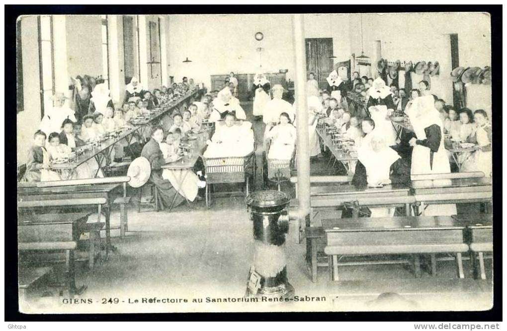 CPA. GIENS. Le Réfectoire Au Sanatorium Renée-Sabran. - Autres & Non Classés