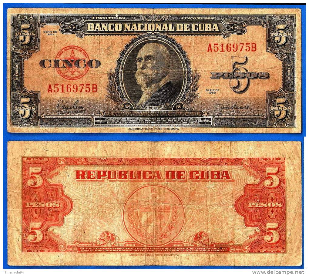 Cuba 5 Pesos 1950 Caraibe Caribe Kuba Pesos - Cuba