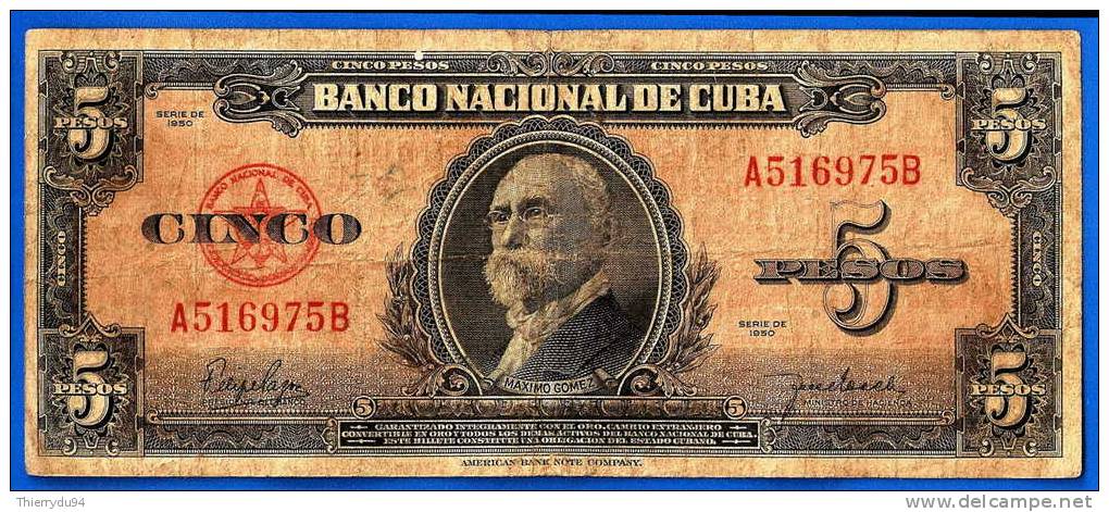 Cuba 5 Pesos 1950 Caraibe Caribe Kuba Pesos - Cuba