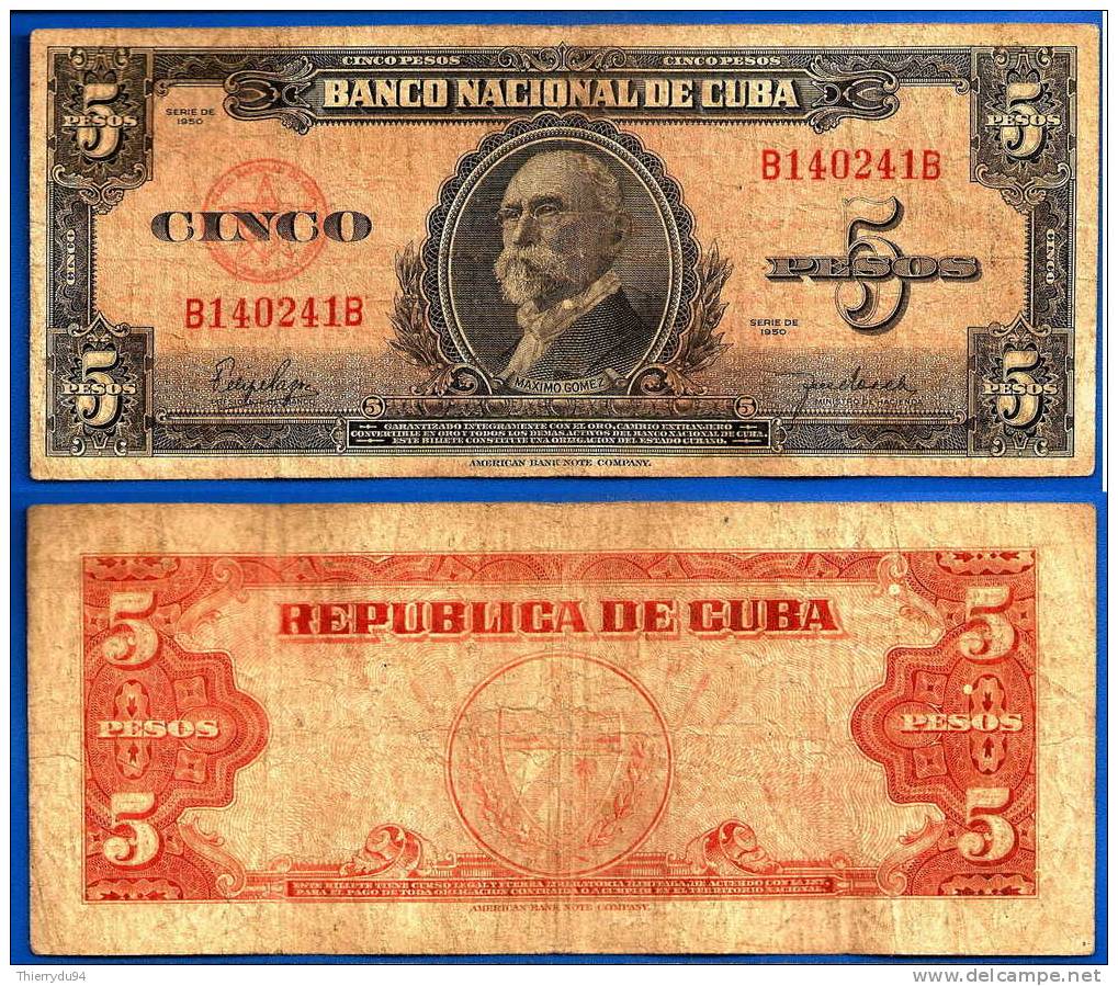 Cuba 5 Pesos 1950 Caraibe Caribe Kuba Pesos - Cuba