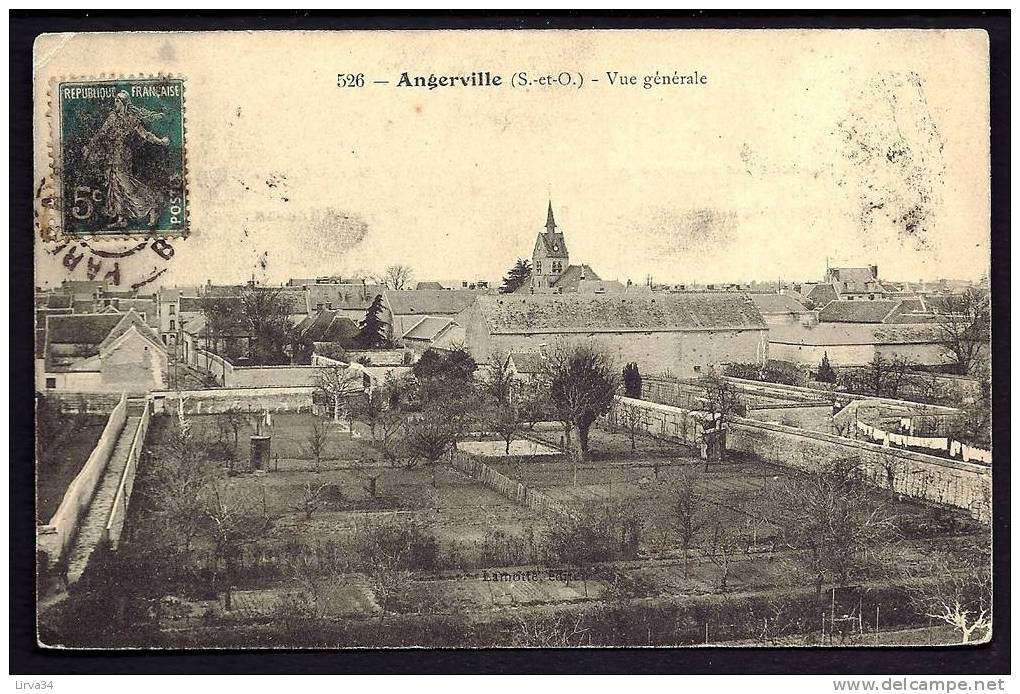 CPA  ANCIENNE- FRANCE- ANGERVILLE (91)- VUE GENERALE EN GROS PLAN- JARDINS CLOS- LINGE SÉCHANT- - Angerville