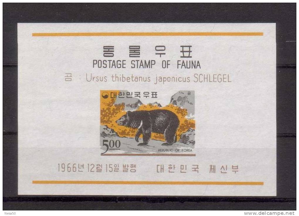 Korea Zuid (R) Postfris 1966 Mi Blok 244 Beer Bear - Ours