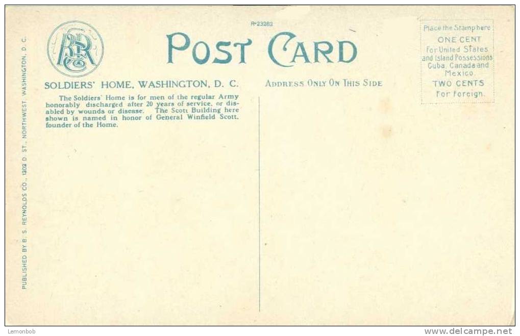 USA – United States – Soldiers Home, Washington D.C. Early 1900s Unused Postcard [P3619] - Washington DC