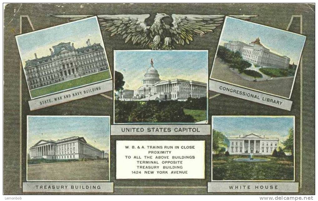 USA – United States Washington, Baltimore & Annapolis Electric Railroad Trains To Washington D.C. Postcard [P3621] - Washington DC