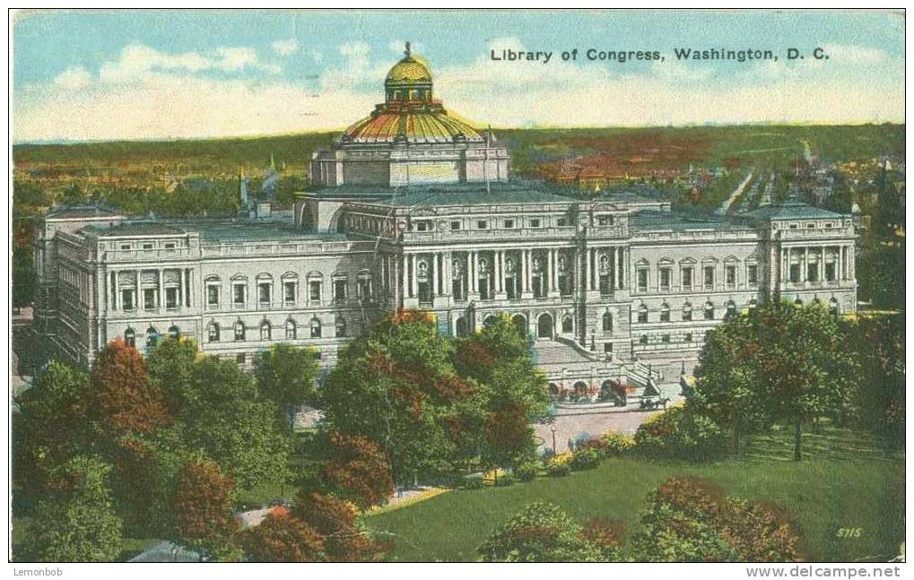 USA – United States – Library Of Congress, Washington D.C. 1920 Used Postcard [P3626] - Washington DC