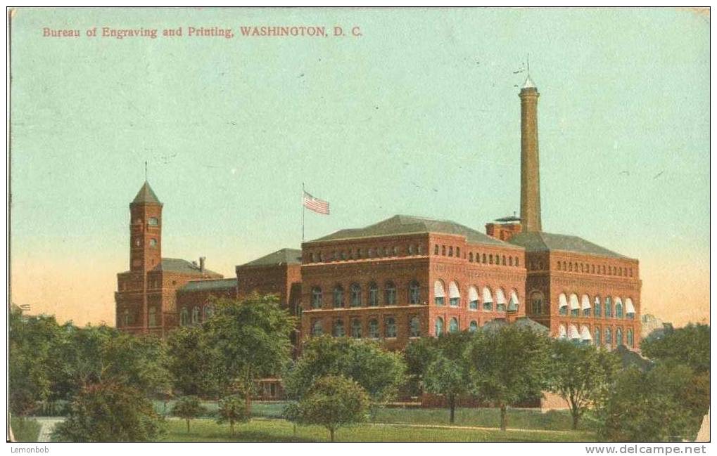 USA – United States – Bureau Of Engraving And Printing, Washington 1910 Used Postcard [P3633] - Washington DC