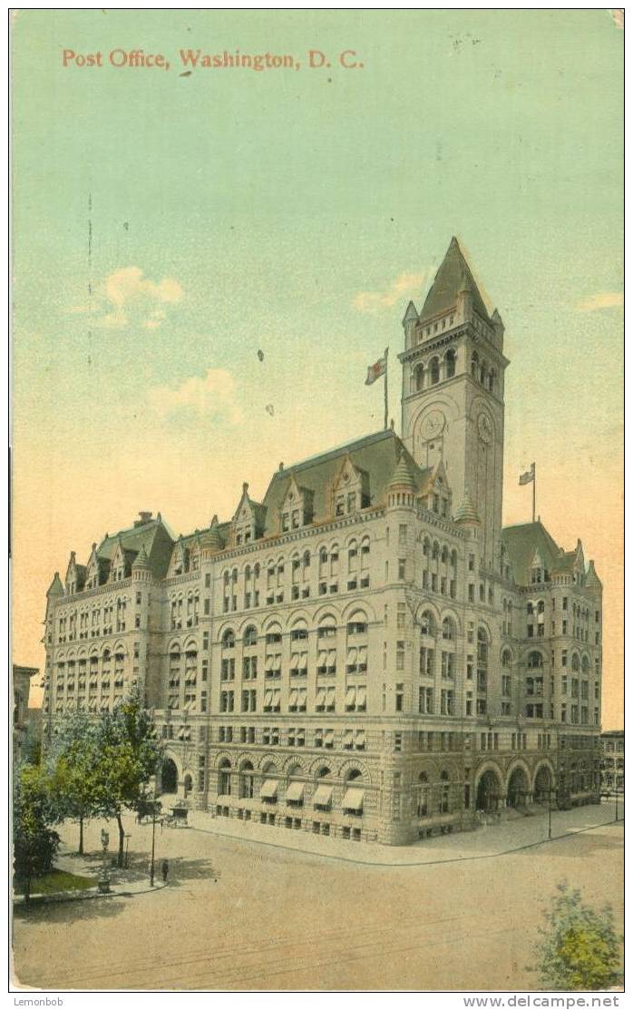 USA – United States –Post Office, Washington D.C. 1913 Used Postcard [P3642] - Washington DC