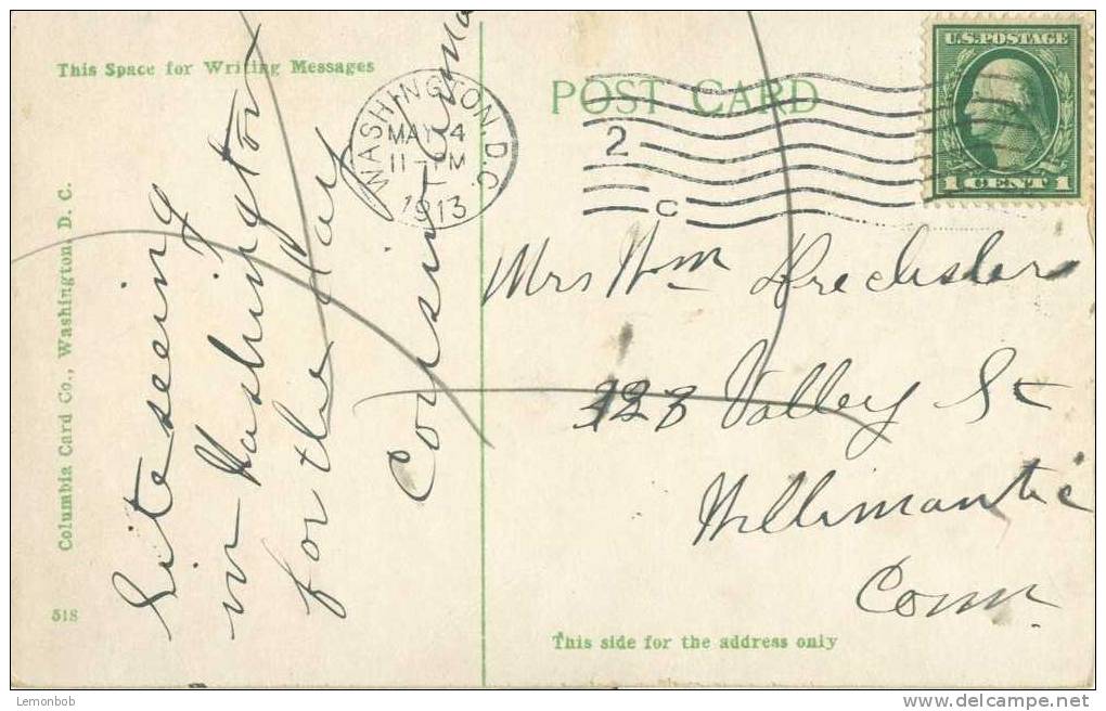 USA – United States –Post Office, Washington D.C. 1913 Used Postcard [P3642] - Washington DC