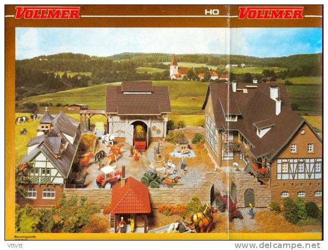 CATALOGUE VOLLMER 1985, Gare, Ferme, Pompiers, Tracteur, Villages (8 Volets Couleurs Recto-verso)... - Allemagne