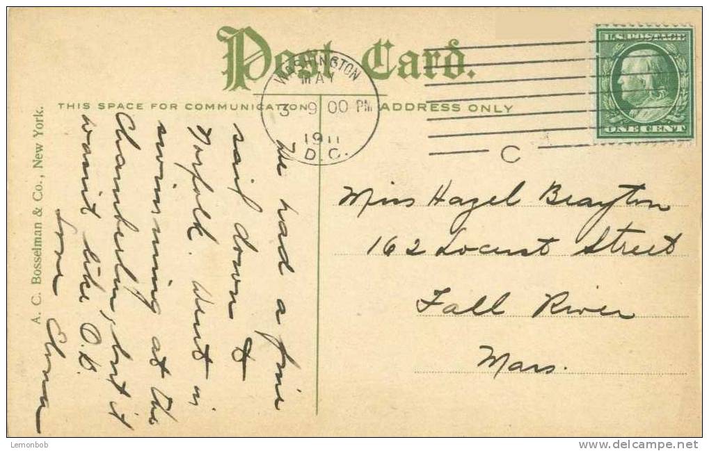 USA – United States – U.S. Congressional Library, Washington D.C. 1911 Used Postcard [P3655] - Washington DC