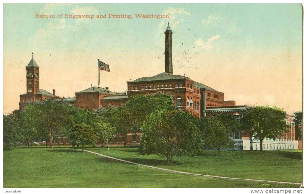 USA – United States – Bureau Of Engraving And Printing, Washington 1913 Used Postcard [P3656] - Washington DC