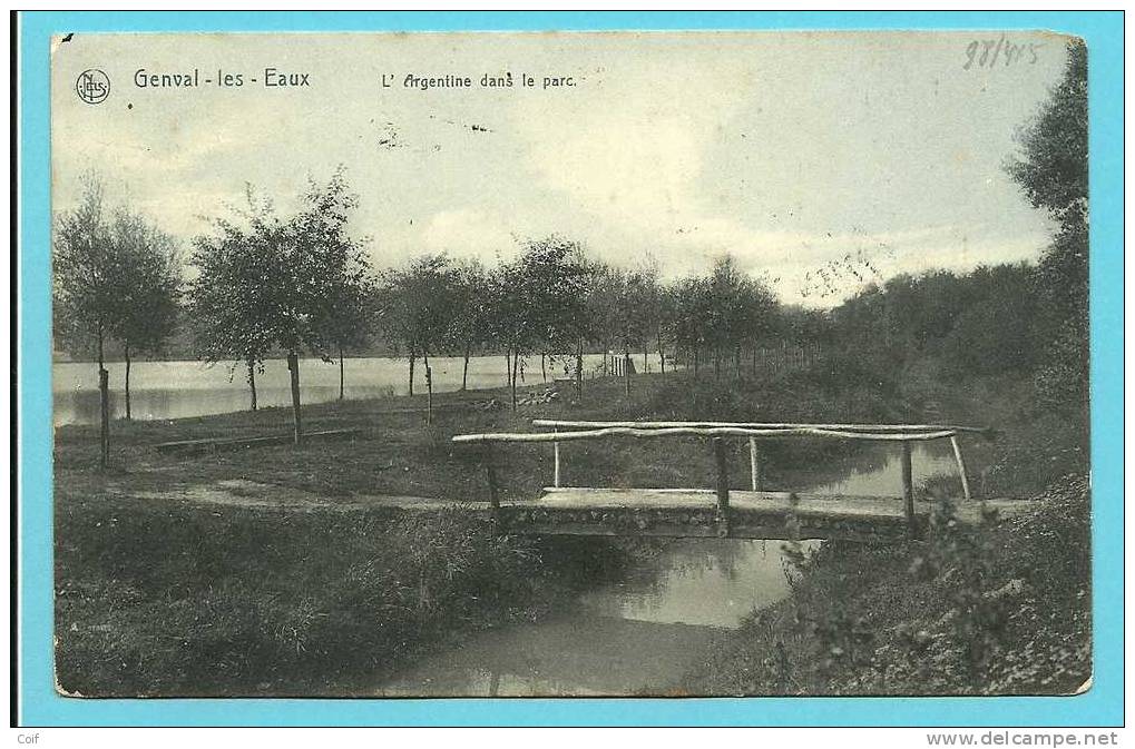 81 Op Kaart "Genval-les-Eaux" Met Stempel BRUXELLES, Met Naamstempel (Griffe) GENVAL - Langstempel