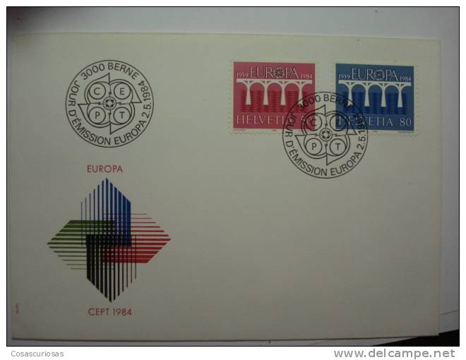 240 HELVETIA SWISS SUISSE SUIZA  FDC SPD COVER EUROPA84 - 1984