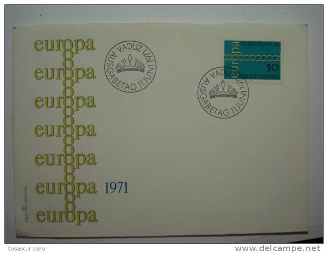 222  LIECHTENSTEIN LIENCHISTEIN  FDC SPD COVER EUROPA YEAR 1971 - 1971