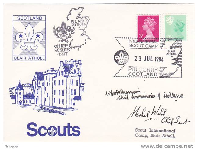 Great Britain 1984  International Scout Camp Pitlochry  Signed Cover - Other & Unclassified