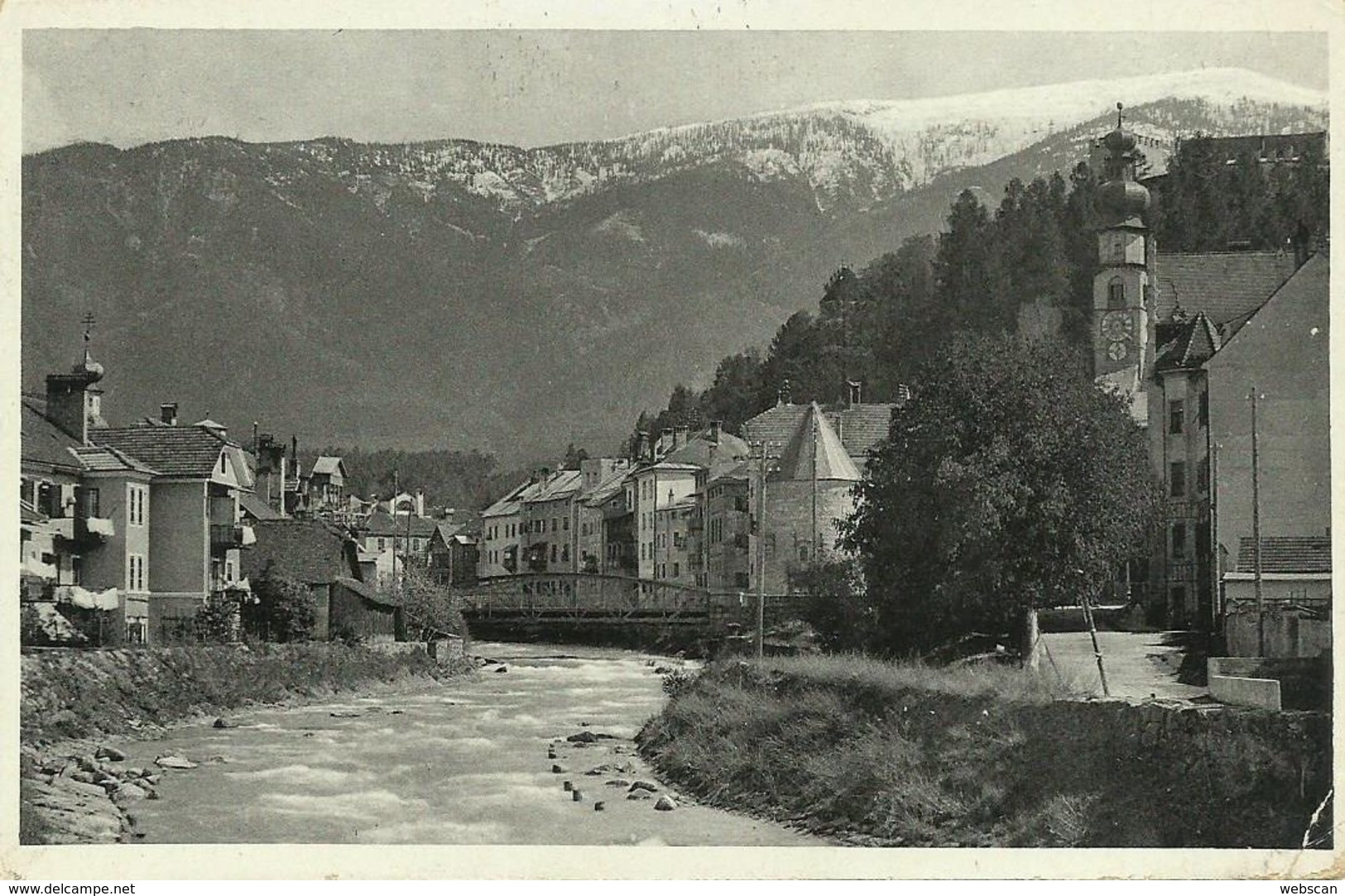 AK / CP Bruneck  Brunico Pustertal Ortsansicht & Dolomiten 1934 #01 - Andere & Zonder Classificatie