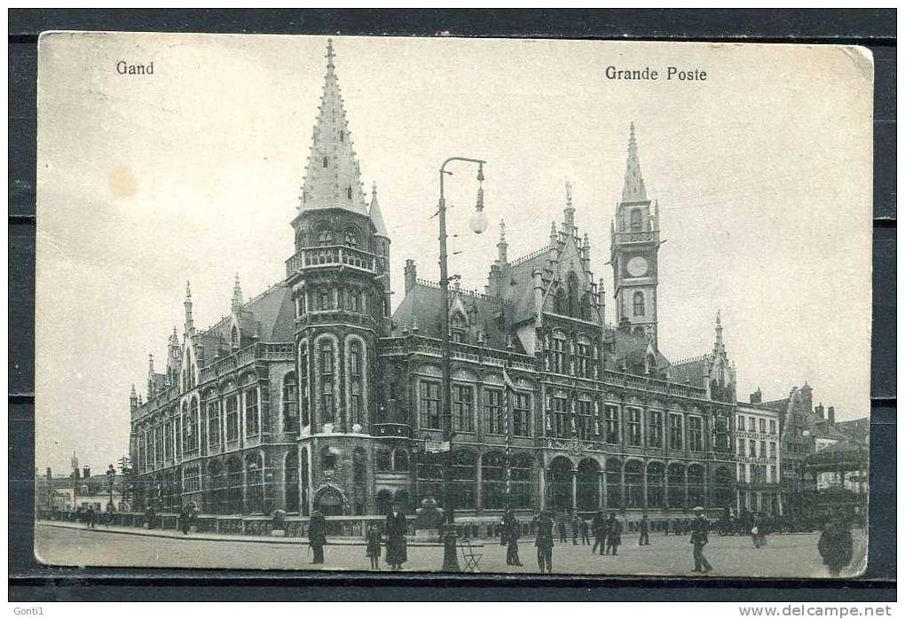 Gent,Gand 1914 S/w Ansichtskarte " Gand-Grande Poste ,belebt " Benutzt,Feldpost - Gent