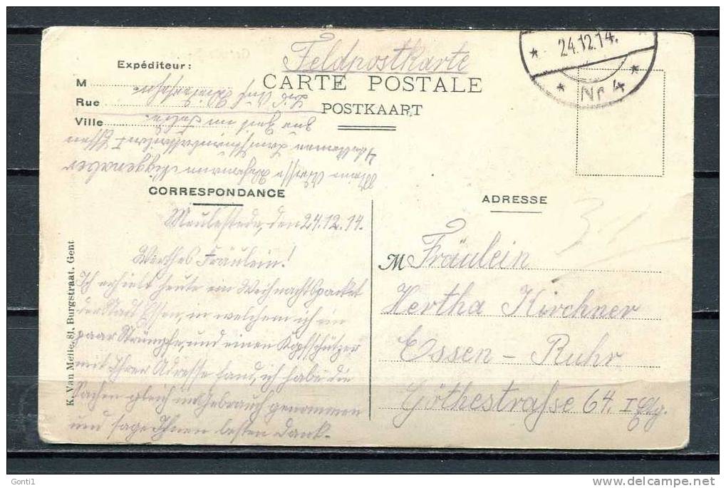 Gent,Gand 1914 S/w Ansichtskarte " Gand-Grande Poste ,belebt " Benutzt,Feldpost - Gent