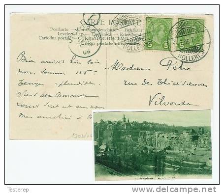 Luxembourg Gare  HOLLERISH 13.06.1907  Vers Vilvorde  Belgique   Carte Vue Les Rochers Du Bode Lux. - 1895 Adolphe Right-hand Side