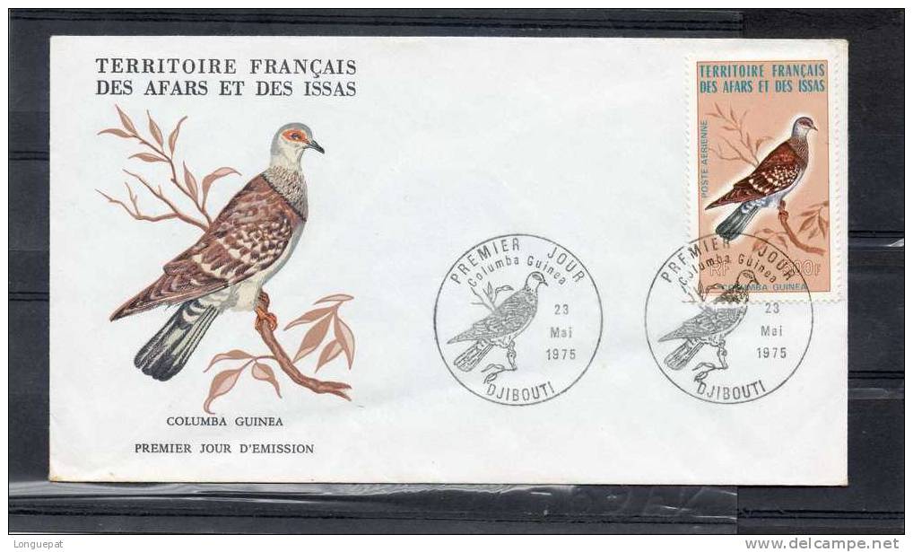 Territoire Français Des Afars Et Des Issas : Oiseau :  Pigeon Roussard ( Columba Guinea) - Colombiformes - Animaux - Lettres & Documents