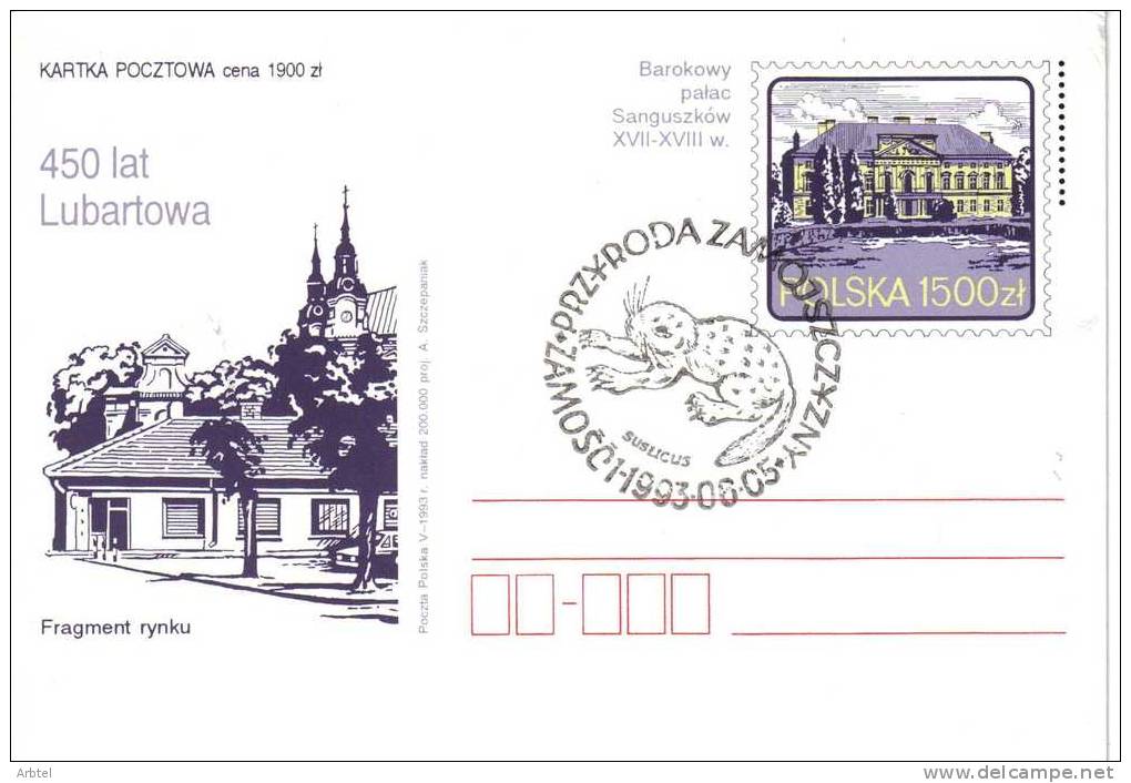 POLONIA ENTERO POSTAL CON MAT FAUNA ROEDOR MAMIFERO - Roedores