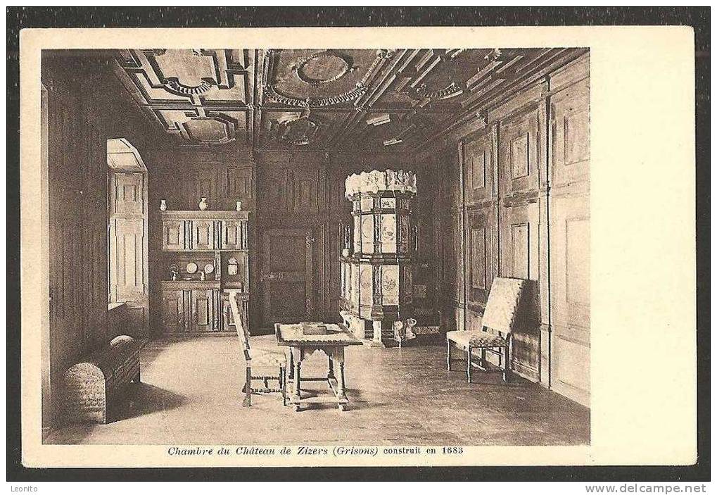 Zizers Chambre Du Château Grisons Construit En 1683 Ansichtskarte Von Ca. 1920 - Zizers