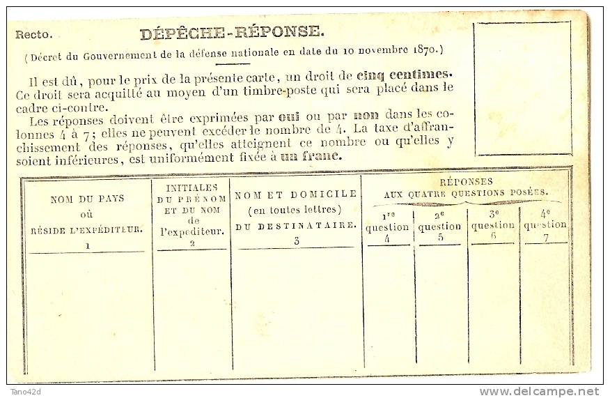 REF LPU9 - DEPECHE REPONSE NEUVE - Autres & Non Classés