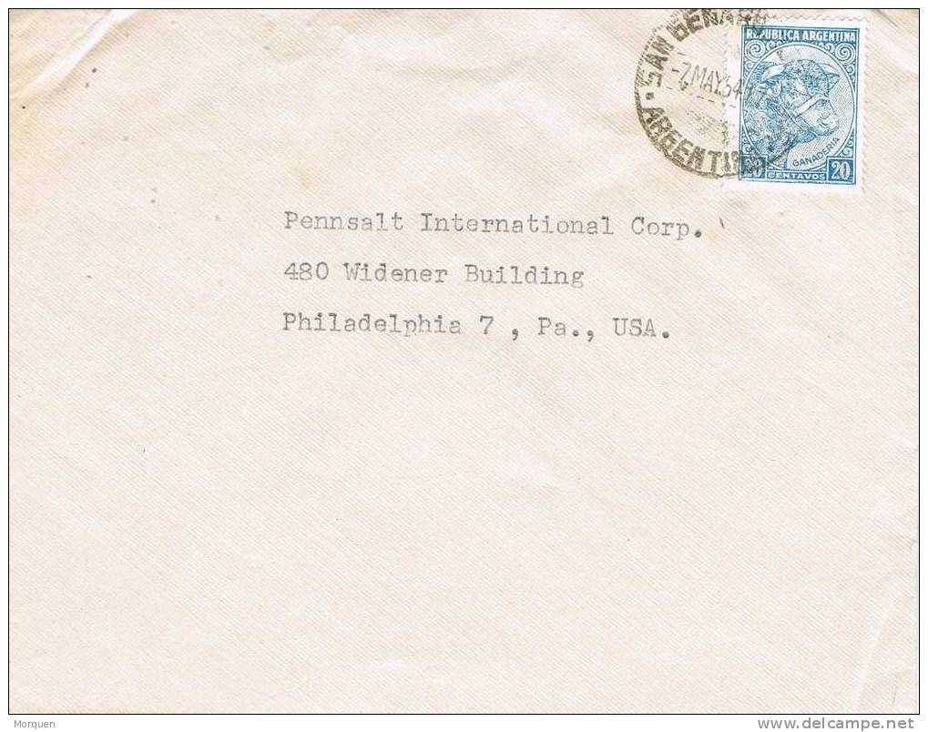 Carta SAN GENARO NORTE  (Santa Fé) Argentina 1954 - Briefe U. Dokumente