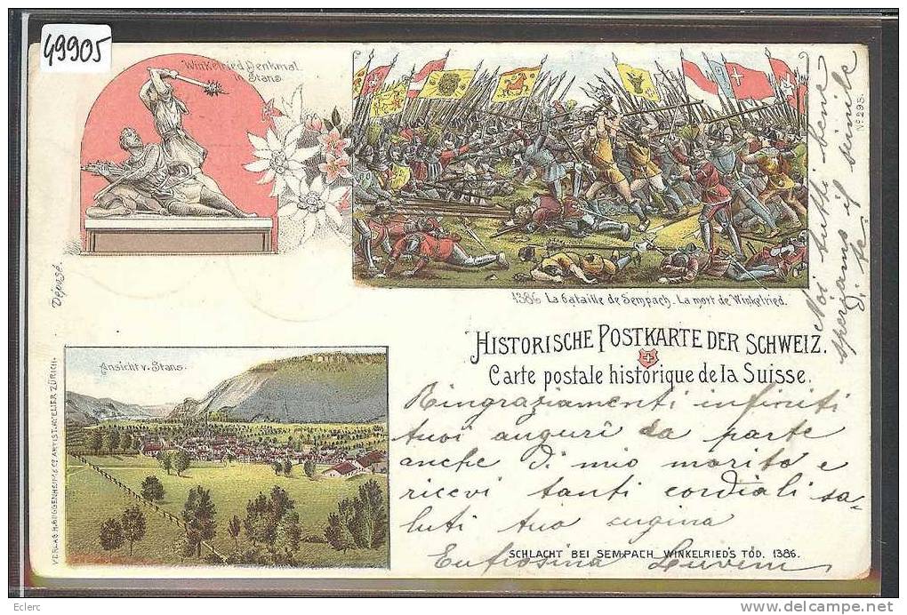 HISTORISCHE POSTKARTE DES SCHWEIZ - LITHO - TB  ( LEGERE USURE AUX ANGLES ) - Risch-Rotkreuz