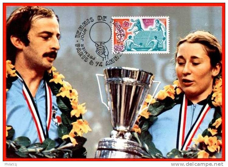 FRANCE  1977:_FDC  OBLITEREE  PARIS  -ANNECY 1° JOUR_ - Table Tennis