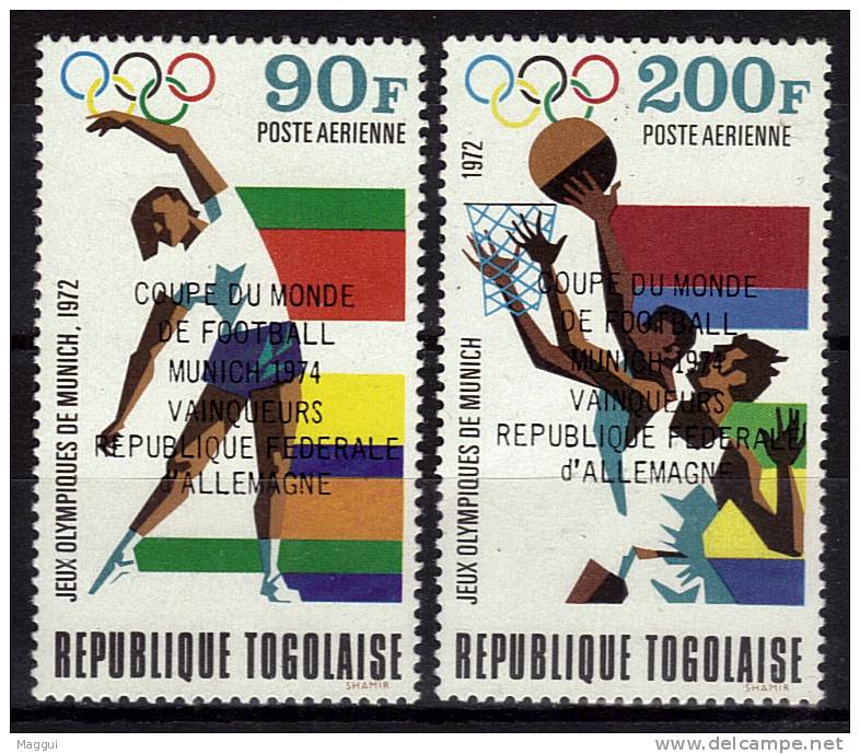 TOGO  N°   * *   SURCHARGE  Jo 1972  Cup 1974   Football  Soccer  Fussball Gymnastique  Basket - 1974 – Allemagne Fédérale