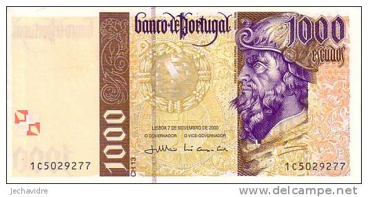 PORTUGAL  1 000 Escudos   Daté Du 07 Novembre 2000   Pick 188d    ***** BILLET  NEUF ***** - Portugal