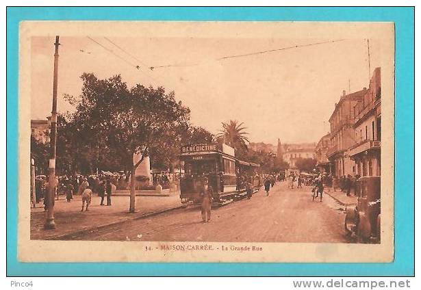 ALGERIA ALGER MAISON CARREE LA GRANDE RUE CARTOLINA FORMATO PICCOLO VIAGGIATA NEL 1945 - Autres & Non Classés