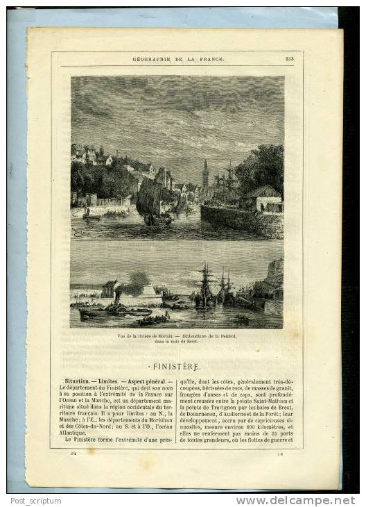 Gravure  Et Illustrations : Morlaix  (Finistère) : Viaduc, Rivière, Rue, Vue Générale - Prints & Engravings