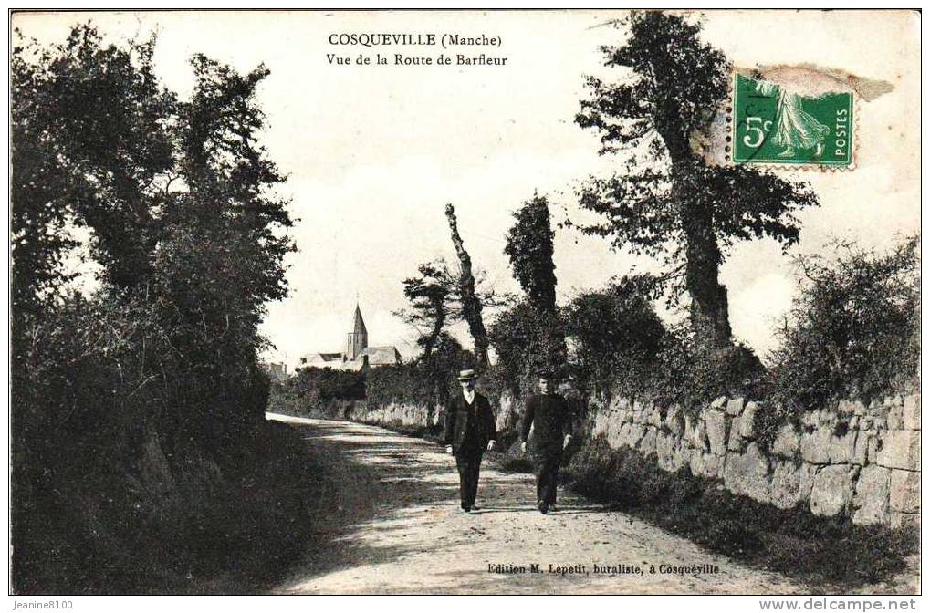 COSQUEVILLE -Vue De La Route De Barfleur - Autres & Non Classés