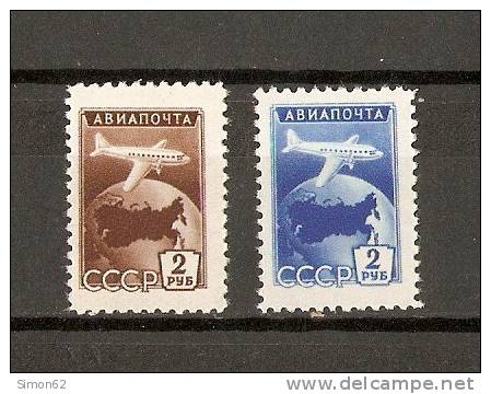 RUSSIE  Poste Aerienne N* 100 / 01 Luxe ( ** )  1955 - Unused Stamps