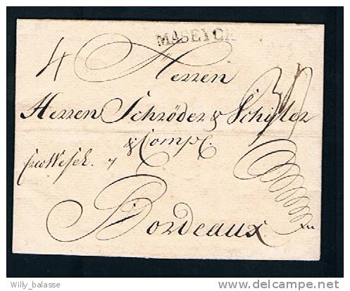 Belgique Precurseur 1770 Lettre De Magdeburg Pour Bordeaux Avec Marque Maseyck - 1714-1794 (Oostenrijkse Nederlanden)