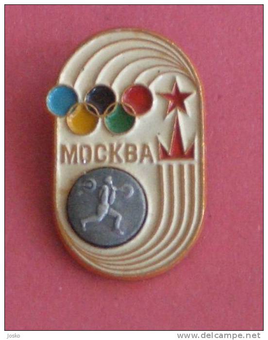 WEIGHTLIFTING - Olympic Games 1980 Old Pin Badge Haltérophilie Gewichtheben Pesistica Halterofilia Levantamento De Pesos - Haltérophilie