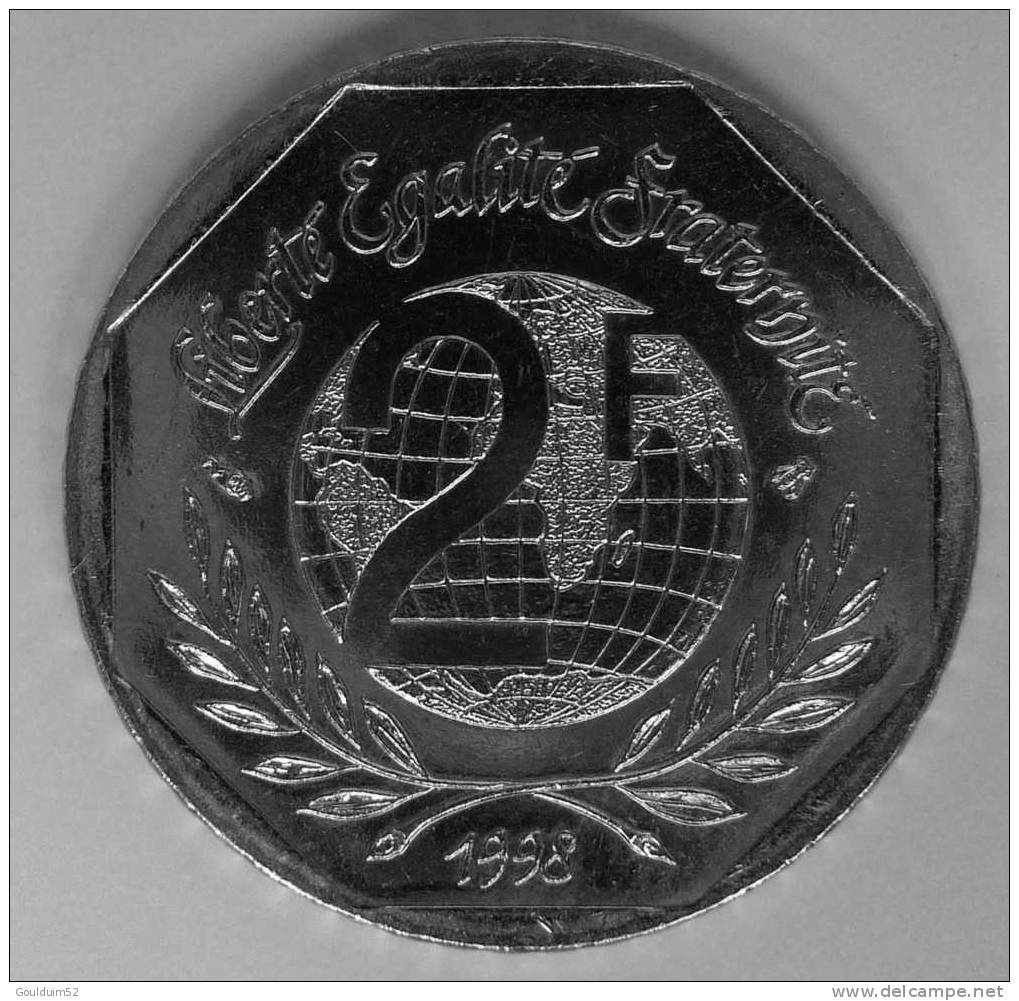 2 Francs  1998    René Cassin - Commemorative