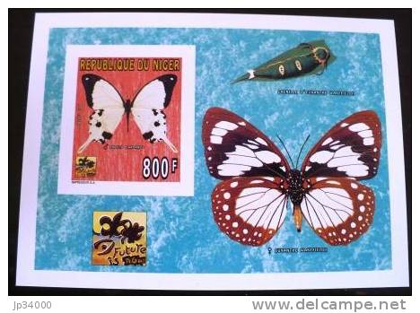 NIGER Papillons, Butterflies, Mariposas 1996  4 Blocs Non Dentelés (imperforate) Neuf Sans Charniere** MNH (4 Photos) - Papillons