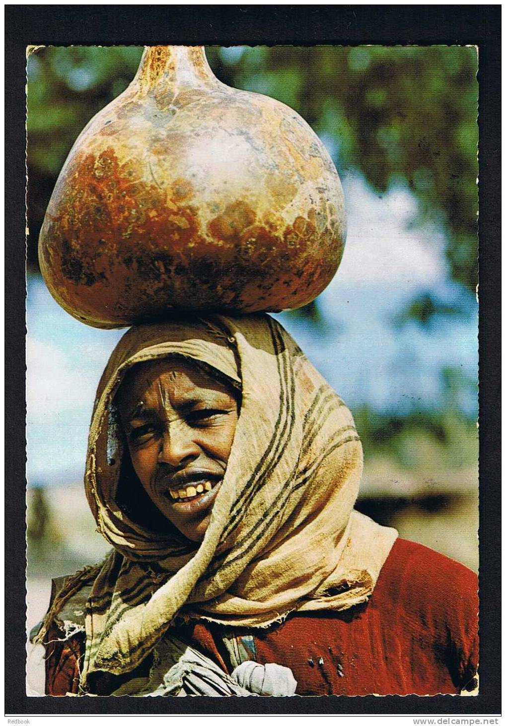 RB 728 - 1966 Ethnic Real Photo Postcard -  Ethiopia - Village Woman Harar - 30c Rate To Berkhamsted School For Girls UK - Ethiopia