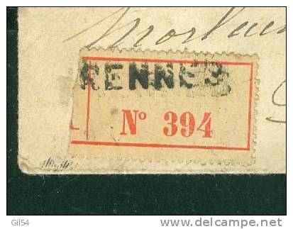 Y&amp;t N° 139 X 3 Sur Lettre De Rennes  - Chargé - En 1919 - Pour Morlaix - LL13013 - Lettres & Documents