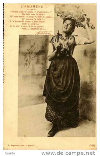 COSTUMI NAPOLETANI L'AMARENE 1904 FOTO CAGGIANO - Costumi
