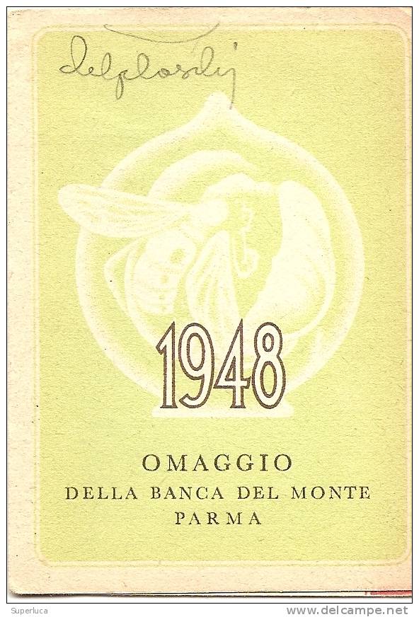 D-CALENDARIETTO 1948 MONTE DI CREDITO SU PEGNO DI PARMA(BANCA MONTE) - Kleinformat : 1941-60