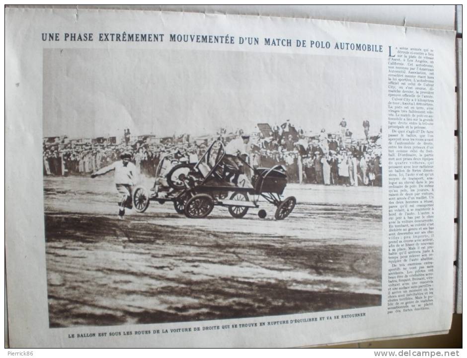 1925 HOCKEY SUR GLACE  CANADA BAT L'ANGLETERRE POLO AUTOMOBILE CROSS  L'AUTO REGATES A LA VOILE EN AUSTRALIE FOOTBALL - Autres & Non Classés