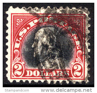 US #547 Used $2 Franklin Of 1920 - Oblitérés