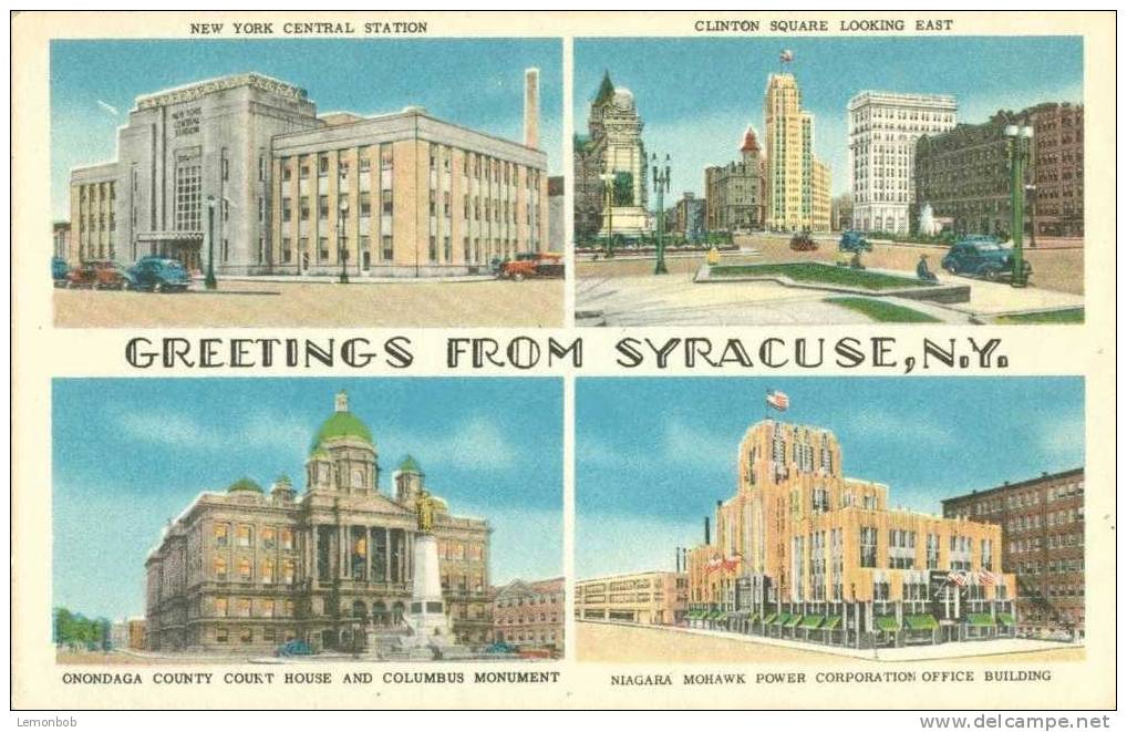 USA – United States – Greetings From Syracuse, New York 1940s Unused Postcard [P3758] - Syracuse