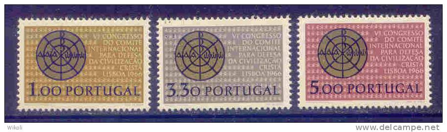 Portugal - 1966 Christian Civilization (Complete Set) - Af. 971 To 973 - MLH - Ungebraucht