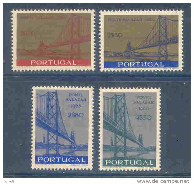 Portugal - 1966 Salazar Bridge (Complete Set) - Af. 979 To 982 - MLH - Ungebraucht